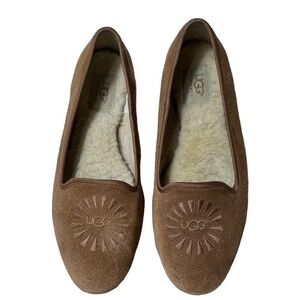 UGG Australia Alloway Slipper Flats Suede Chestnut Women's Size 7